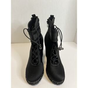 Pazzle Women’s Size 9 Stylish Chunky Waterproof Heel Platform Black Booties